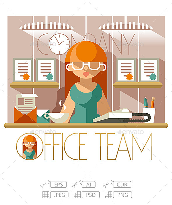 Flat Office Team Secretary (People)