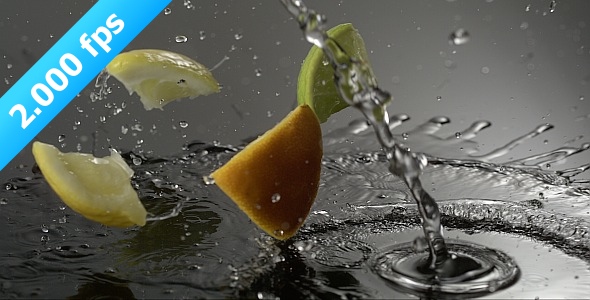 Fruits Are Splashing On A Desk With Water 2 Fruits Are Splashing On A Desk With Water 2