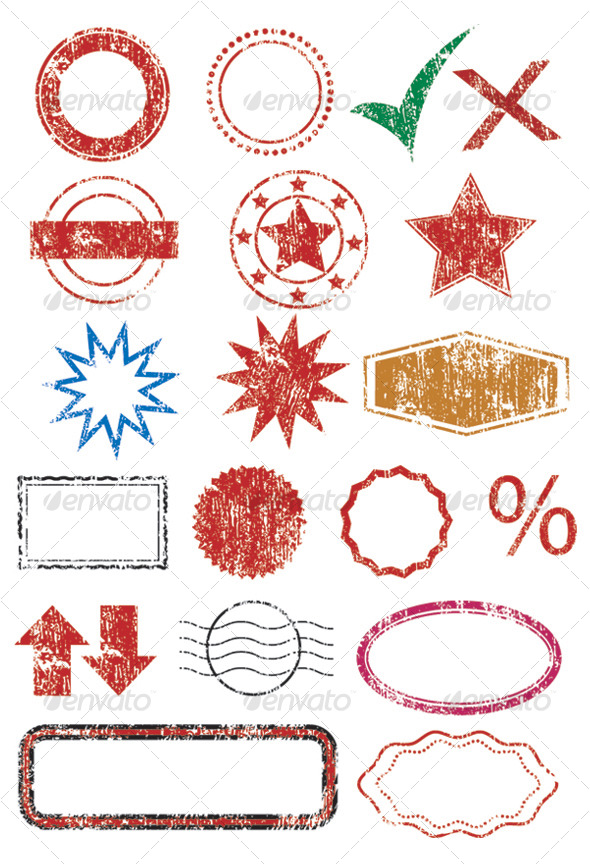 Vector Stamps, borders and shapes GraphicRiver