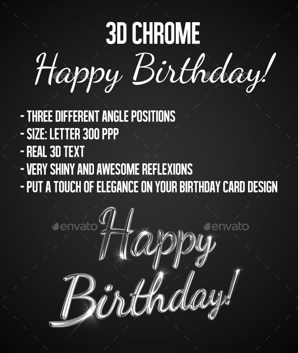 GraphicRiver 3D Chrome Text Happy Birthday 10246411 GraphicRiver 3D Chrome Text Happy Birthday 10246411