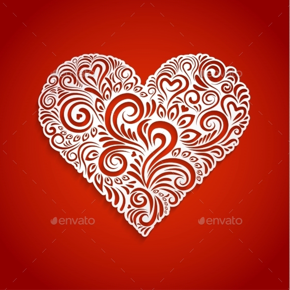 Abstract Floral Heart Background