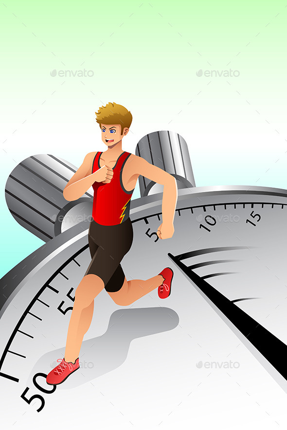 GraphicRiver Man Running on Stopwatch 10247501 GraphicRiver Man Running on Stopwatch 10247501