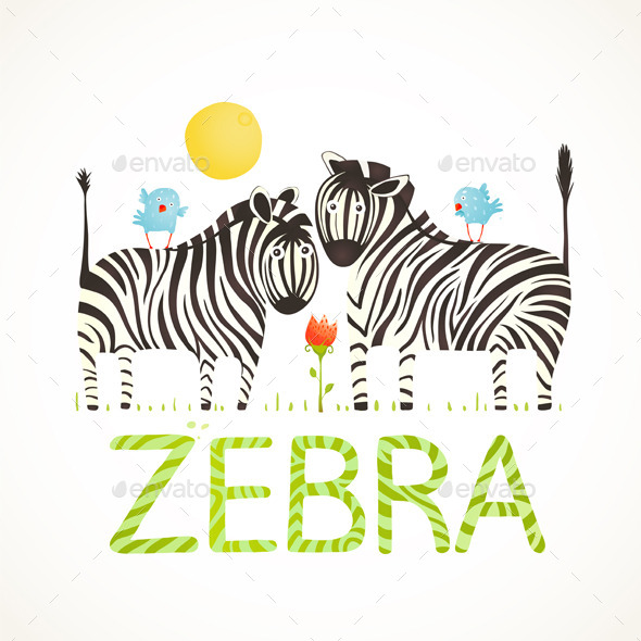 GraphicRiver African Zebra Animals and Fun Lettering Cartoon 10247512 GraphicRiver African Zebra Animals and Fun Lettering Cartoon 10247512