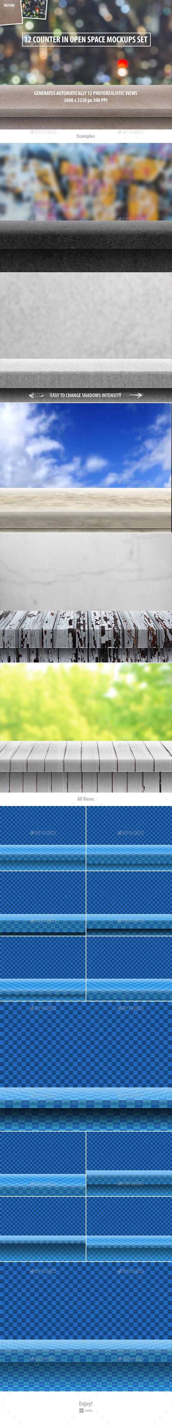 GraphicRiver 12 Counter in Open Space Mockups Set 10247633 GraphicRiver 12 Counter in Open Space Mockups Set 10247633