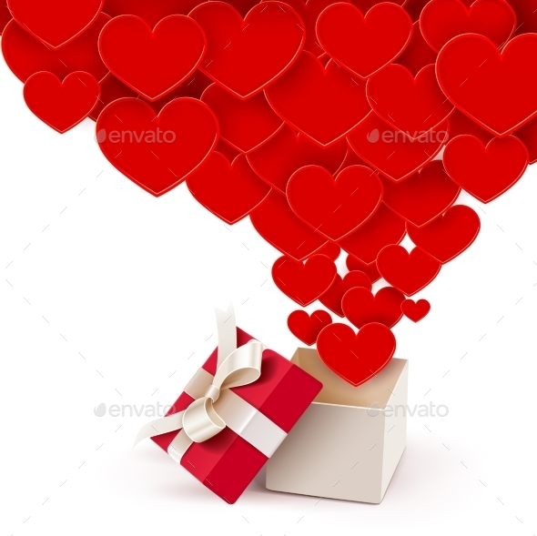 GraphicRiver Open Box with Hearts 10250211 GraphicRiver Open Box with Hearts 10250211