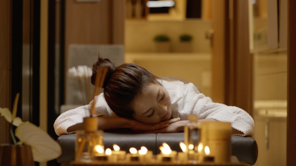 Girl Lying On The Bed In The Spa 01 Girl Lying On The Bed In The Spa 01