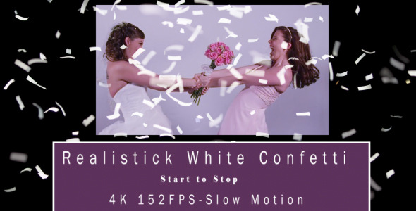 Realistic White Confetti Realistic White Confetti