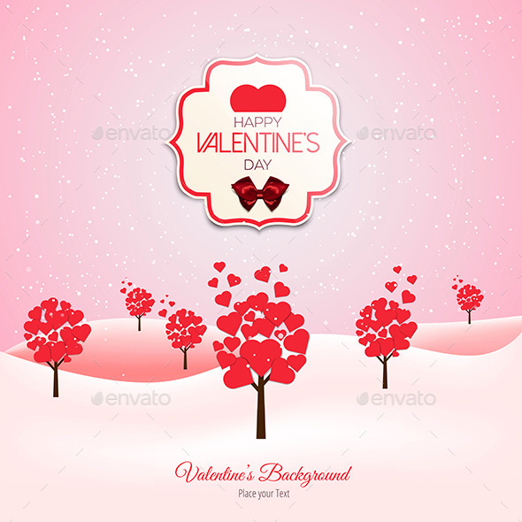 Valentine Trees Landscape with Heart Shaped Leaves Valentine Trees Landscape with Heart Shaped Leaves