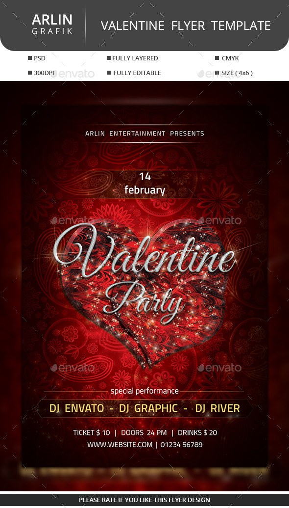GraphicRiver Valentine Party Flyer 10041205 GraphicRiver Valentine Party Flyer 10041205