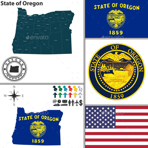 GraphicRiver Map of State Oregon USA 10254167 GraphicRiver Map of State Oregon USA 10254167