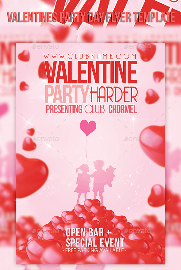 Valentines Party Day Flyer Template