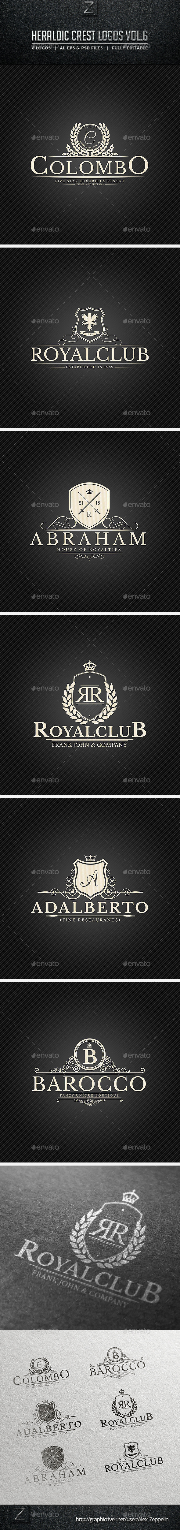 GraphicRiver Heraldic Crest Logos Vol.6 10256199 GraphicRiver Heraldic Crest Logos Vol.6 10256199
