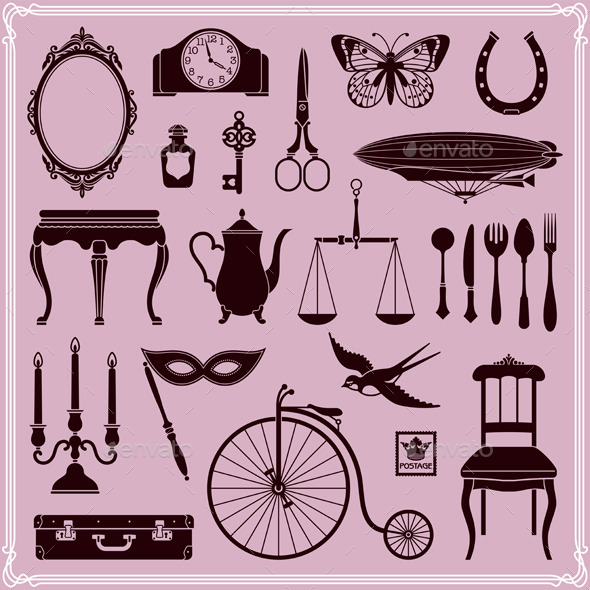 GraphicRiver Vintage Ephemera Icons and Objects of Old Era 10257405 GraphicRiver Vintage Ephemera Icons and Objects of Old Era 10257405