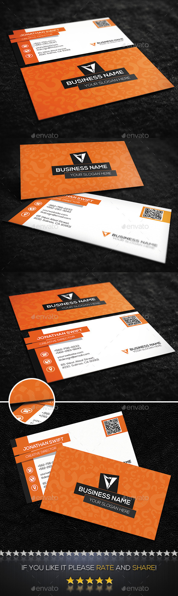 Orange Creative Corporate Business Card (Corporate)