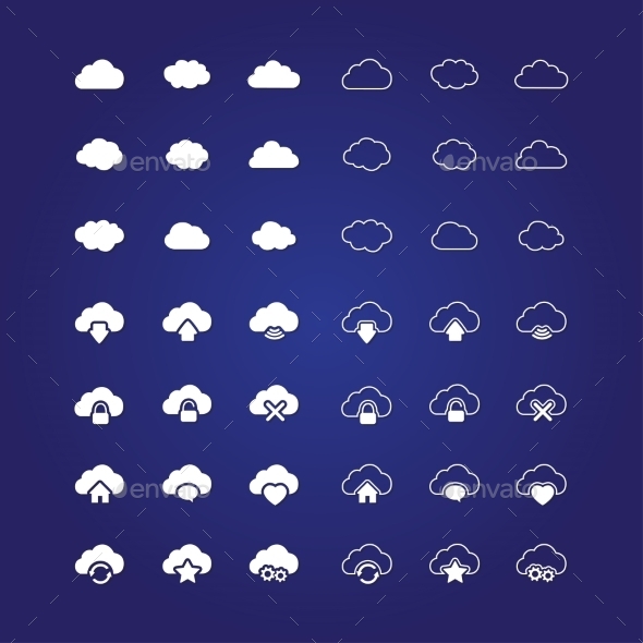 GraphicRiver Set of Cloud Icons 10260941 GraphicRiver Set of Cloud Icons 10260941
