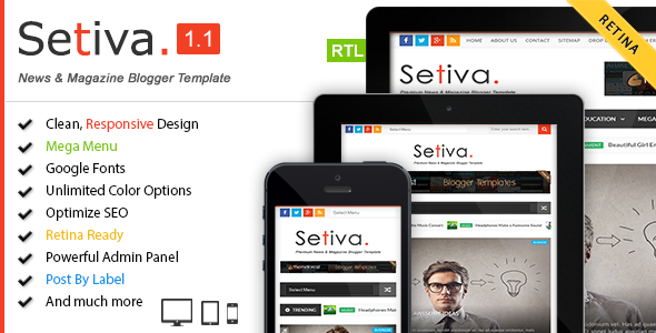 Setiva - Responsive Magazine Blogger Template - Blogger Blogging