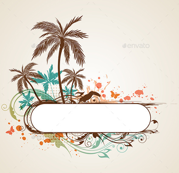 GraphicRiver Tropical Background with Palms 10266617 GraphicRiver Tropical Background with Palms 10266617