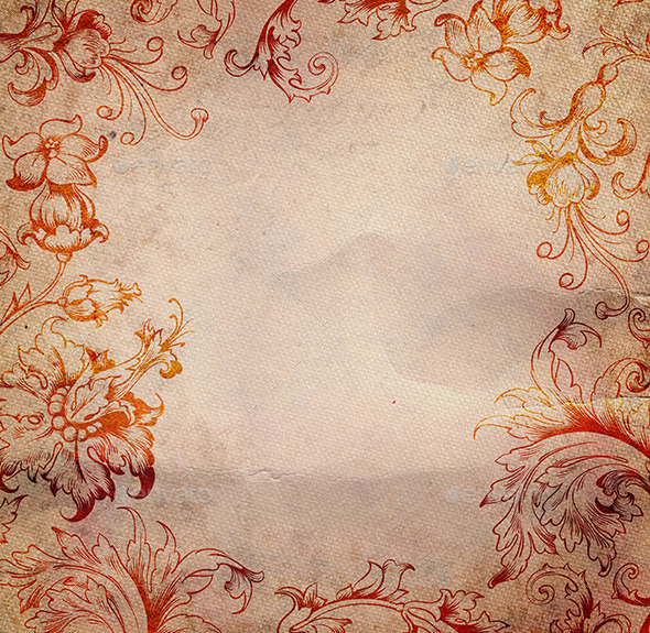 Vintage Background with Floral Ornament (Paper)