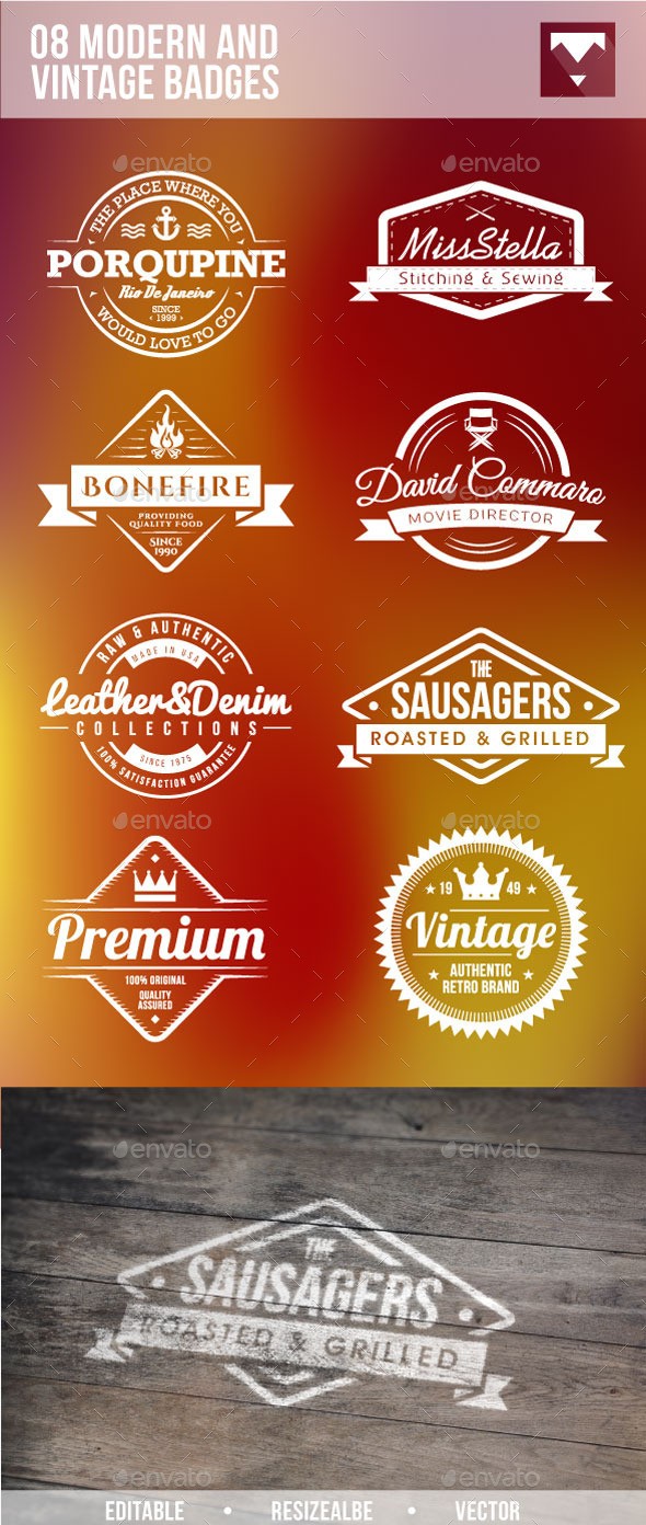 GraphicRiver 08 Modern And Vintage Badges 10268052 GraphicRiver 08 Modern And Vintage Badges 10268052