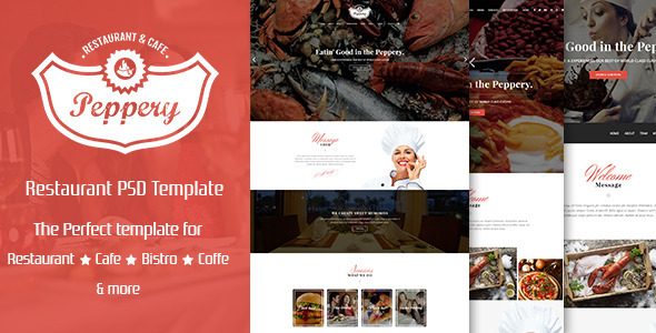 Peppery Food & Restaurant PSD Template Peppery Food & Restaurant PSD Template