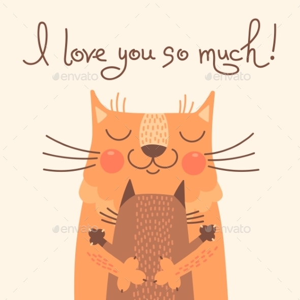 GraphicRiver Card for Fathers Day with Cats 10269986 GraphicRiver Card for Fathers Day with Cats 10269986