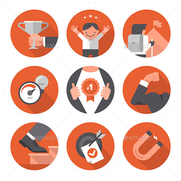 GraphicRiver Icons of Motivation and Setting Goals 10270494 GraphicRiver Icons of Motivation and Setting Goals 10270494