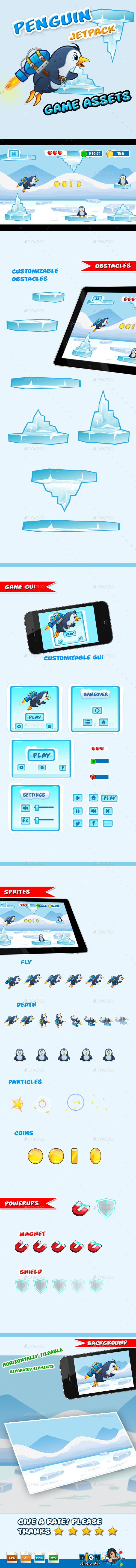 Jetpack Penguin Game Assets Jetpack Penguin Game Assets