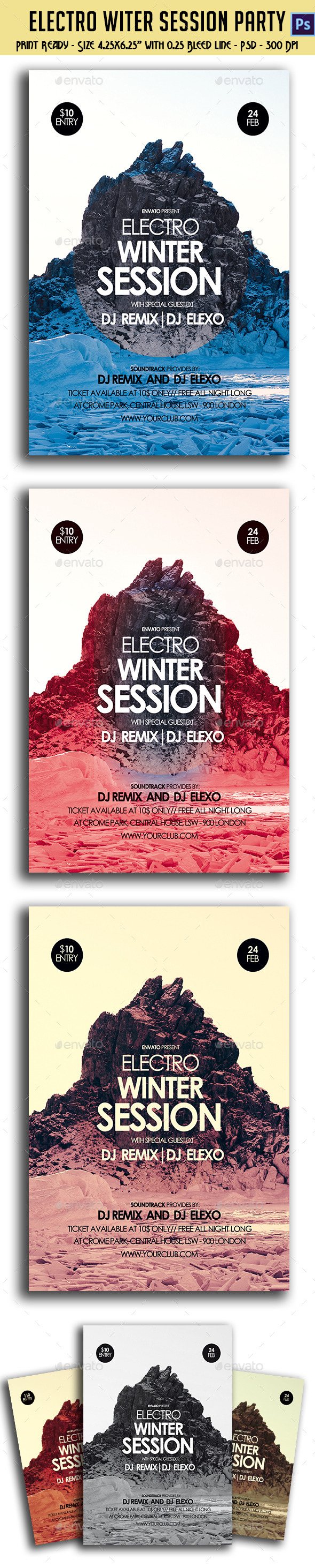 Electronic Winter Session Party Flyer (Clubs & Parties)