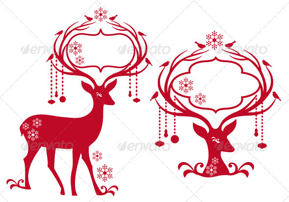 Christmas Frames with Reindeer Christmas Frames with Reindeer