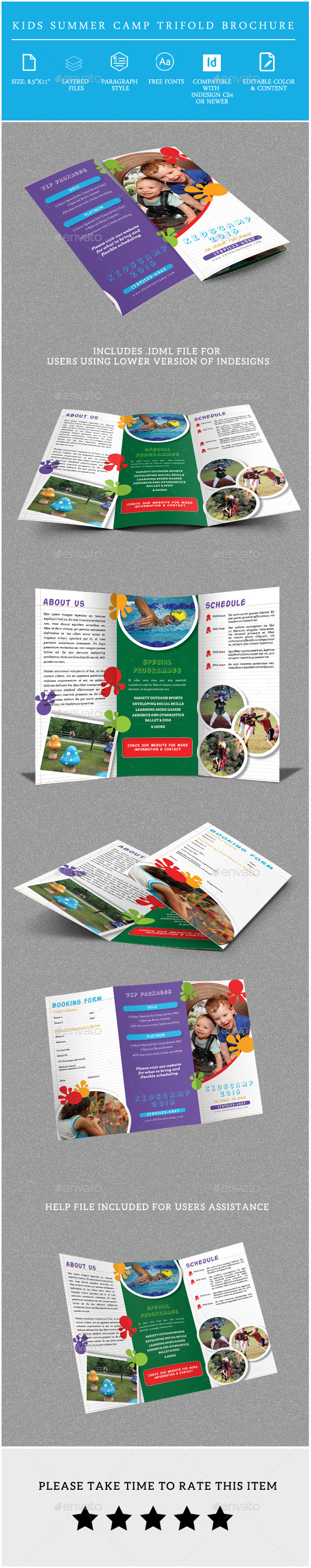 Kids Summer Camp Trifold Brochure