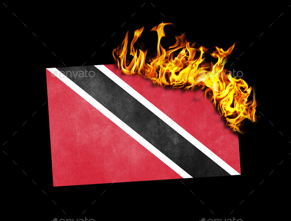 Flag burning - Trinidad and Tobago (Misc) Photo Download