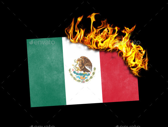 Flag burning - Mexico (Misc) Photo Download