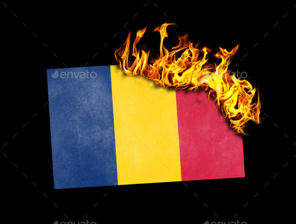 Flag burning - Romania (Misc) Photo Download