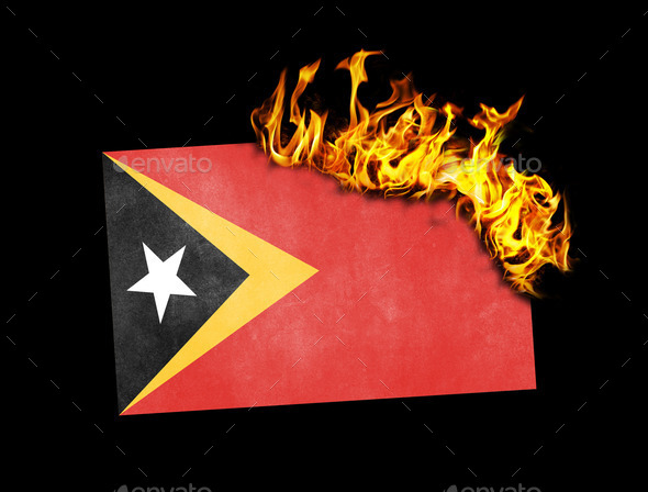Flag burning - East Timor (Misc) Photo Download