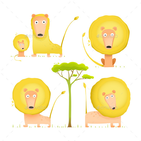 GraphicRiver Lion Family Collection Cartoon Mom Dad and Kid 10275517 GraphicRiver Lion Family Collection Cartoon Mom Dad and Kid 10275517