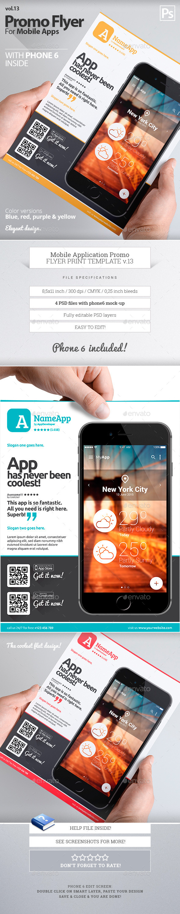 Mobile App Flyers Template 13 (Commerce)