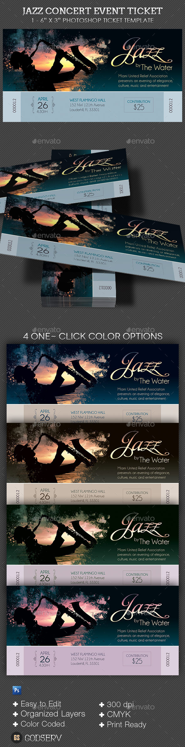 GraphicRiver Jazz Concert Event Ticket 10257691 GraphicRiver Jazz Concert Event Ticket 10257691