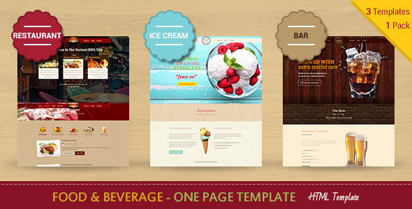 Food & Beverages One Page HTML5 Template