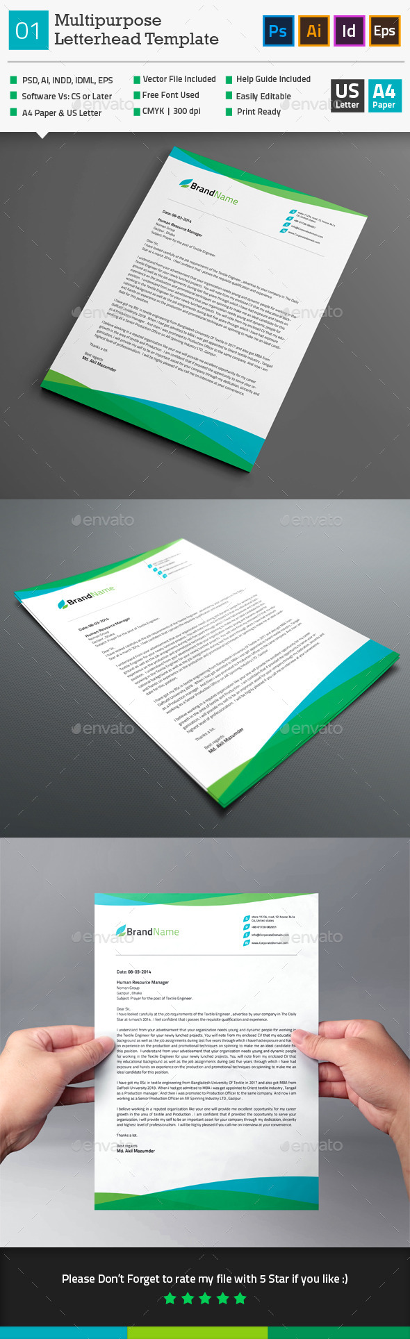 GraphicRiver Multipurpose Letterhead Template 01 10250236 GraphicRiver Multipurpose Letterhead Template 01 10250236