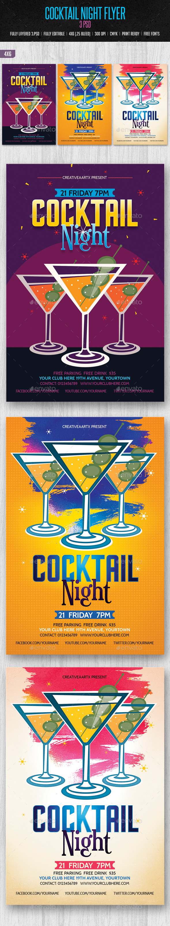 GraphicRiver Cocktail Night 10280276 GraphicRiver Cocktail Night 10280276