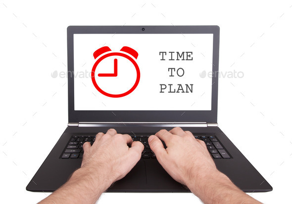 Man working on laptop, time to plan (Misc) Photo Download