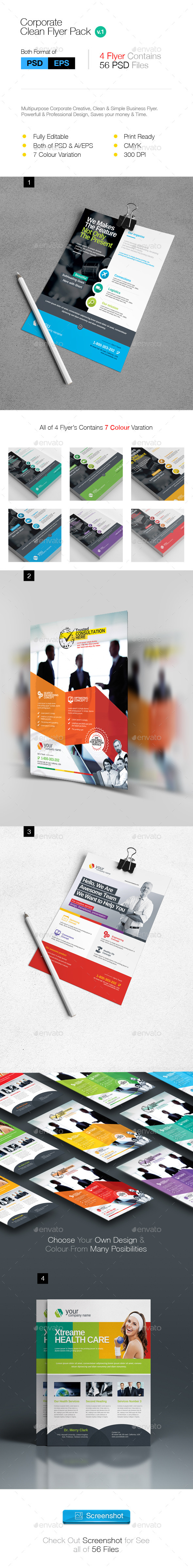 Multipurpose Clean Business Flyer Pack (Corporate)