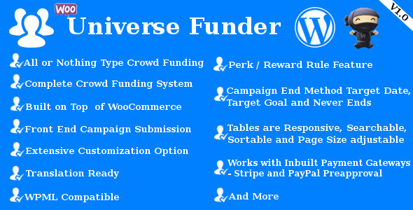 CodeCanyon Universe Funder WooCommerce Crowdfunding System 10283380 CodeCanyon Universe Funder WooCommerce Crowdfunding System 10283380