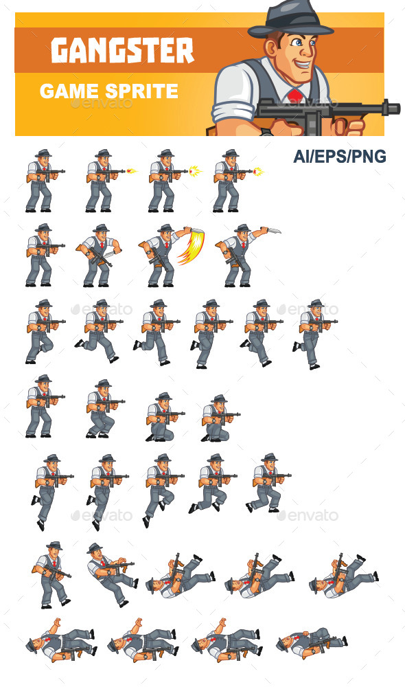 GraphicRiver Gangster Game Sprite 10284854 GraphicRiver Gangster Game Sprite 10284854