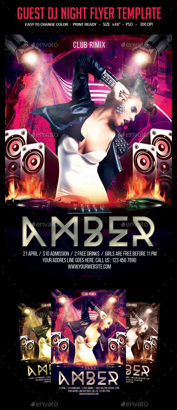 Guest Dj Night Flyer Template (Clubs & Parties)