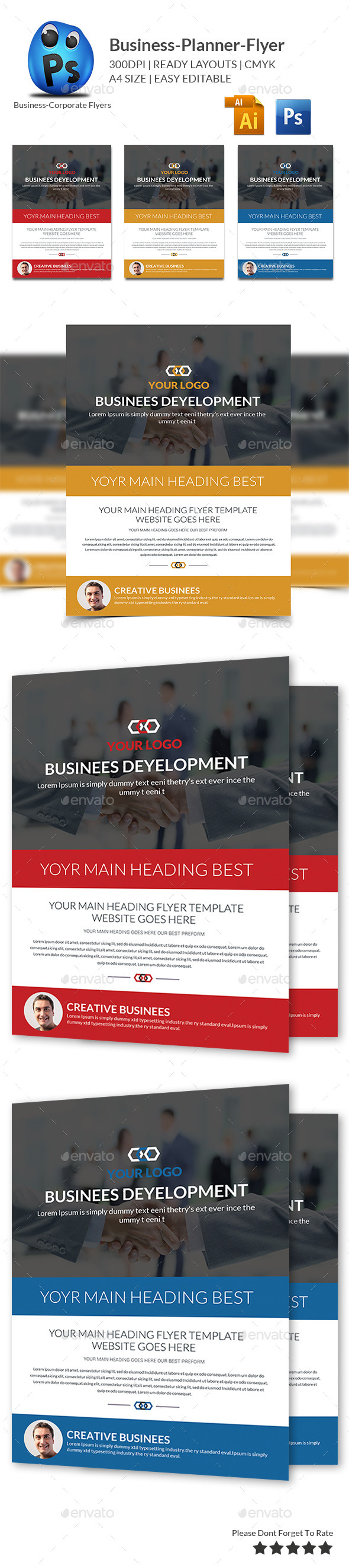 Business Planner Flyer Print Templates (Corporate)