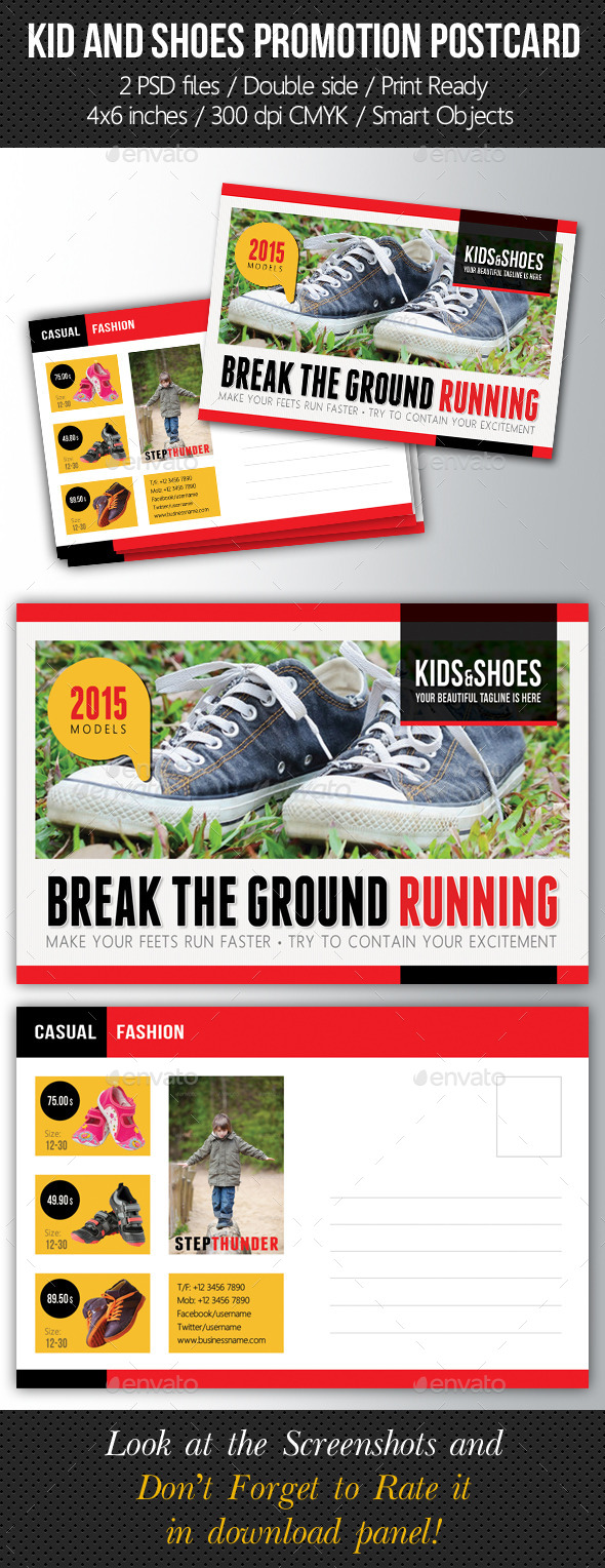 GraphicRiver Kid And Shoes Postcard Template V03 10285252 GraphicRiver Kid And Shoes Postcard Template V03 10285252