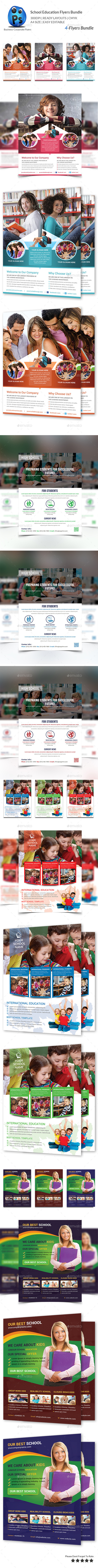 GraphicRiver School Education 4 Flyers Bundle 10285441 GraphicRiver School Education 4 Flyers Bundle 10285441