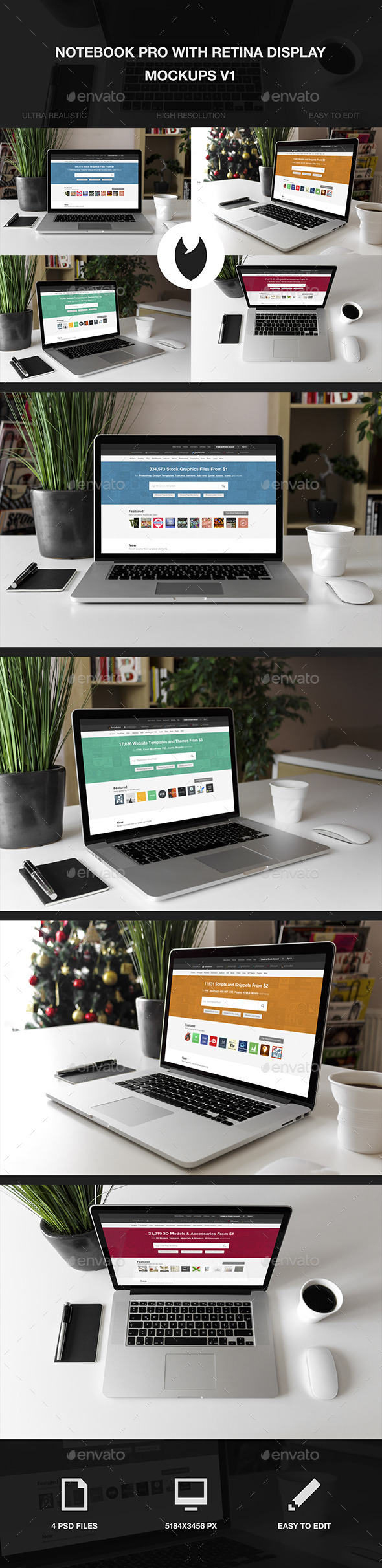 GraphicRiver Notebook Pro with Retina Display Mockups V1 10268849 GraphicRiver Notebook Pro with Retina Display Mockups V1 10268849