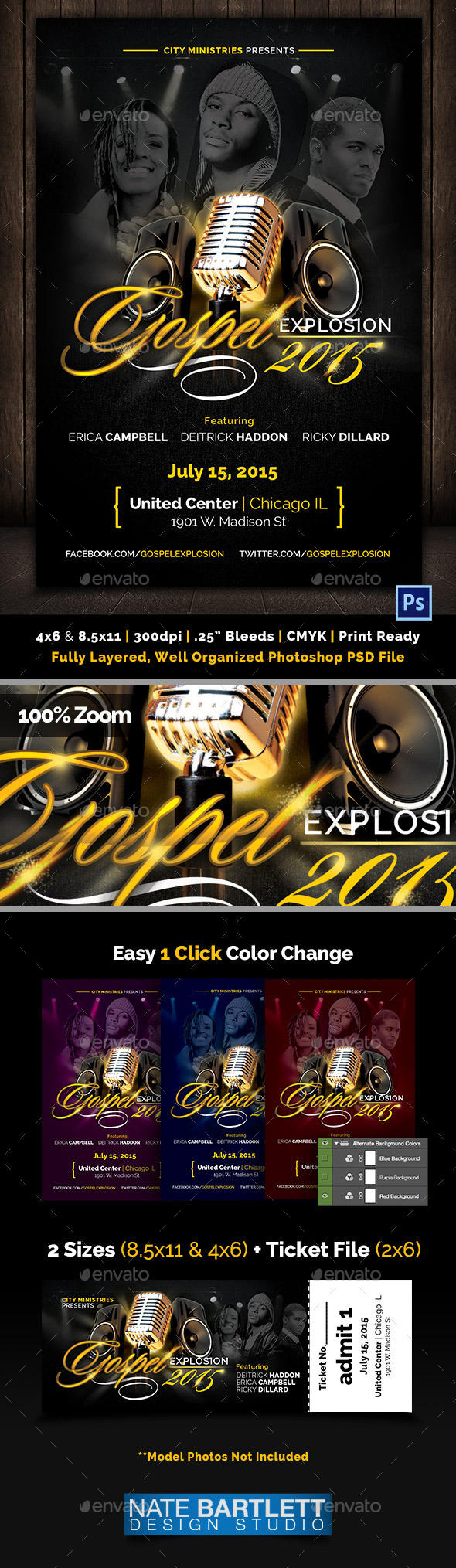 Gospel Explosion Flyer Template (Church)